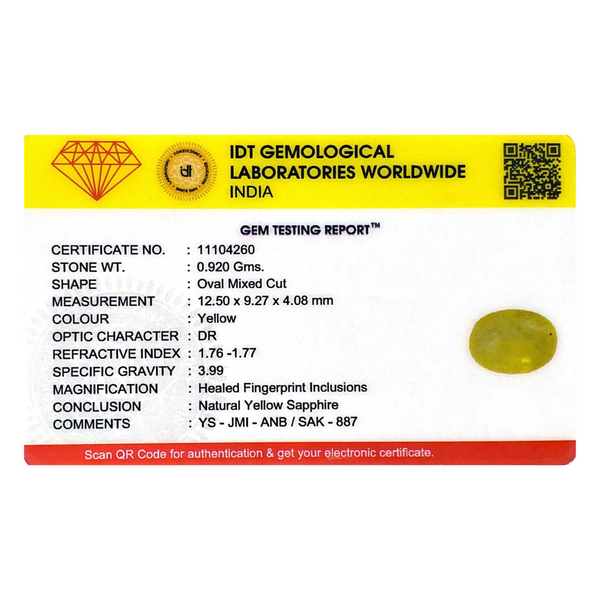 Yellow Sapphire - 4.6 Carat