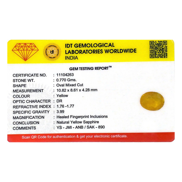 Yellow Sapphire - 3.85 Carat
