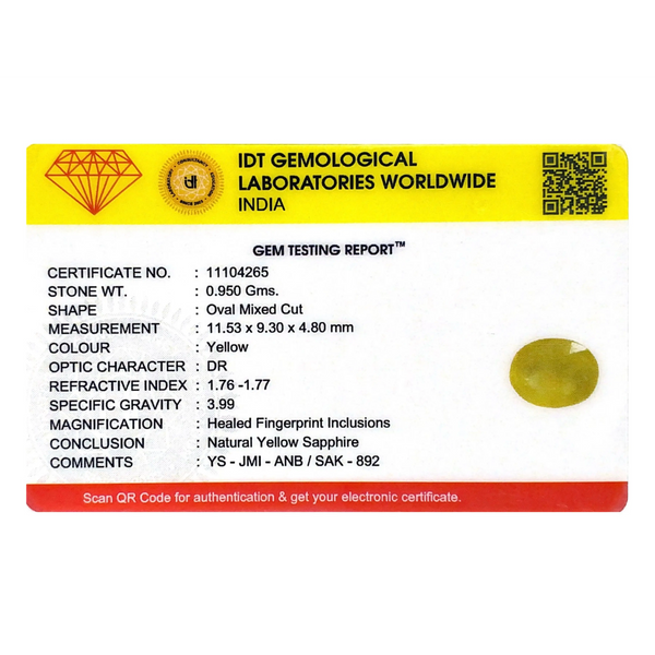 Yellow Sapphire - 4.75 Carat