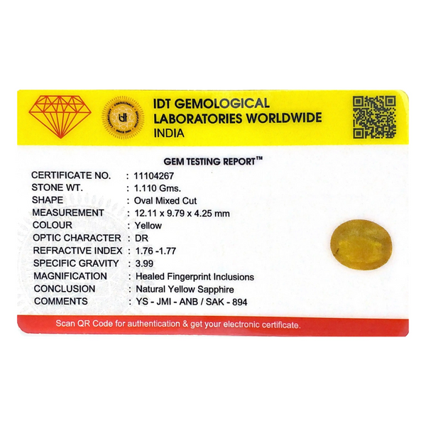 Yellow Sapphire - 5.55 Carat
