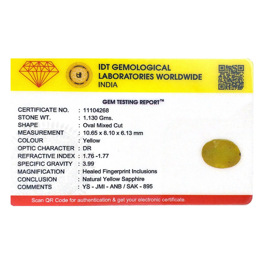 Yellow Sapphire - 5.65 Carat