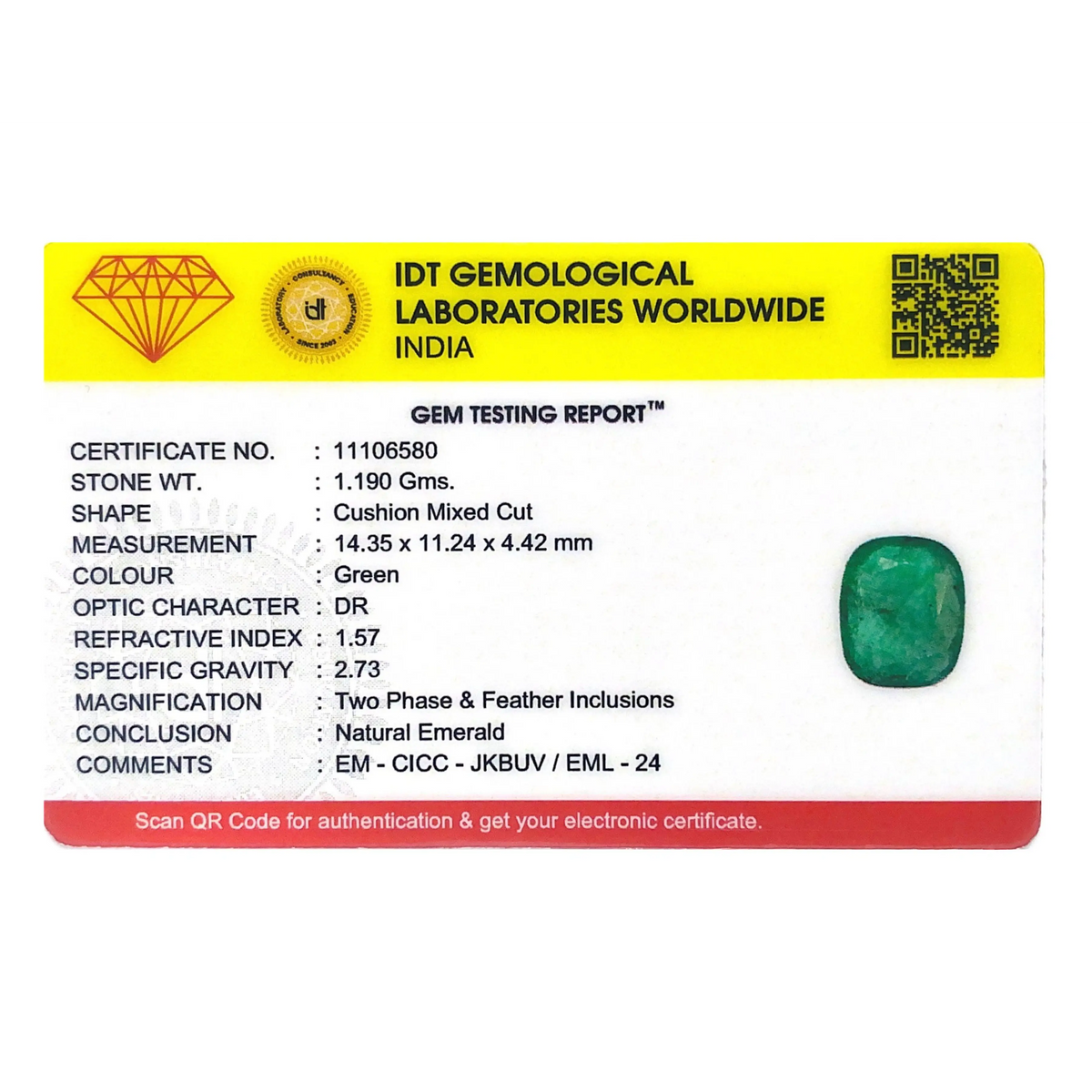 Zambian Emerald - 5.95 Carat