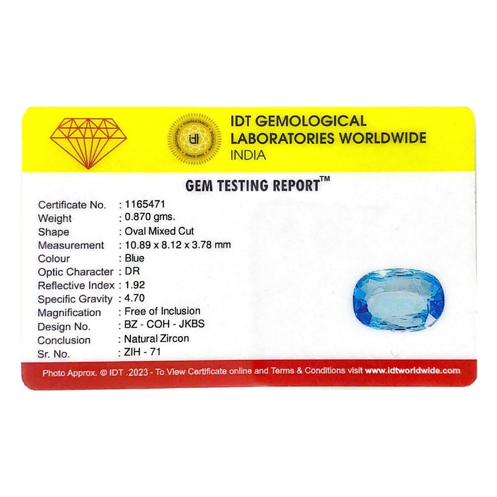 Blue Zircon - 4.35 Carat - Pramogh