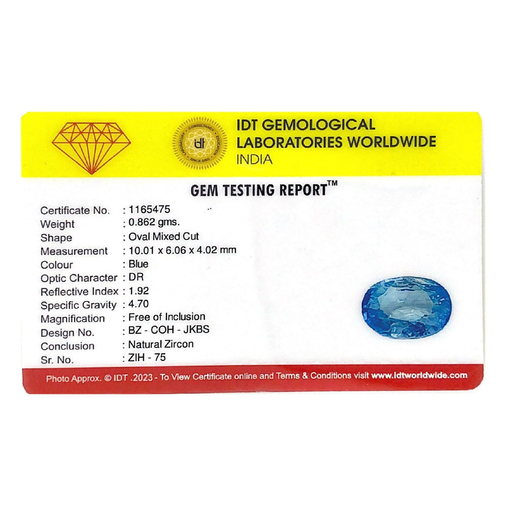 Blue Zircon - 4.31 Carat - Pramogh