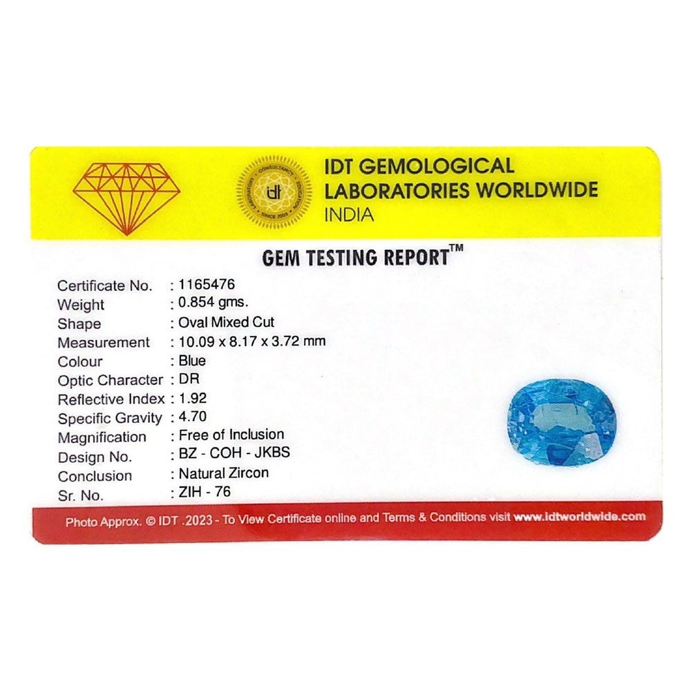 Blue Zircon - 4.27 Carat - Pramogh