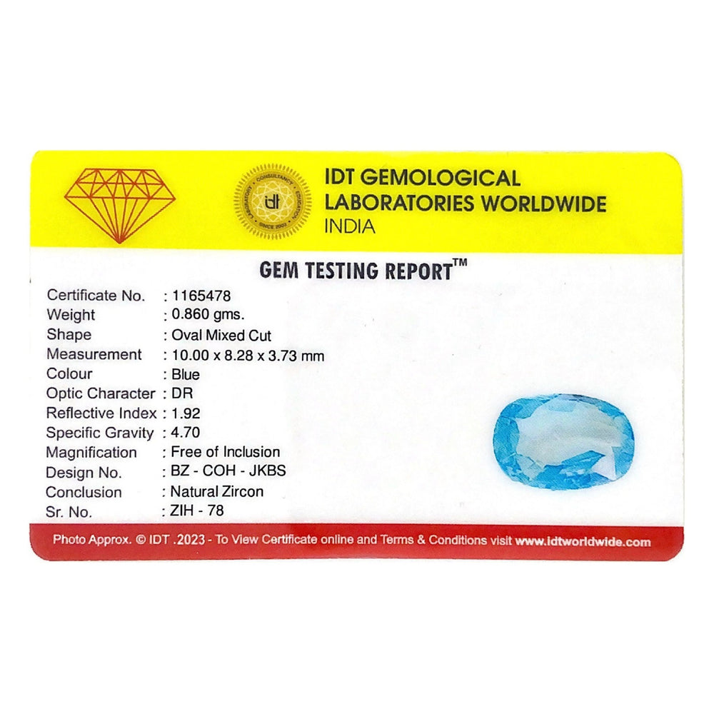 Blue Zircon - 4.3 Carat - Pramogh