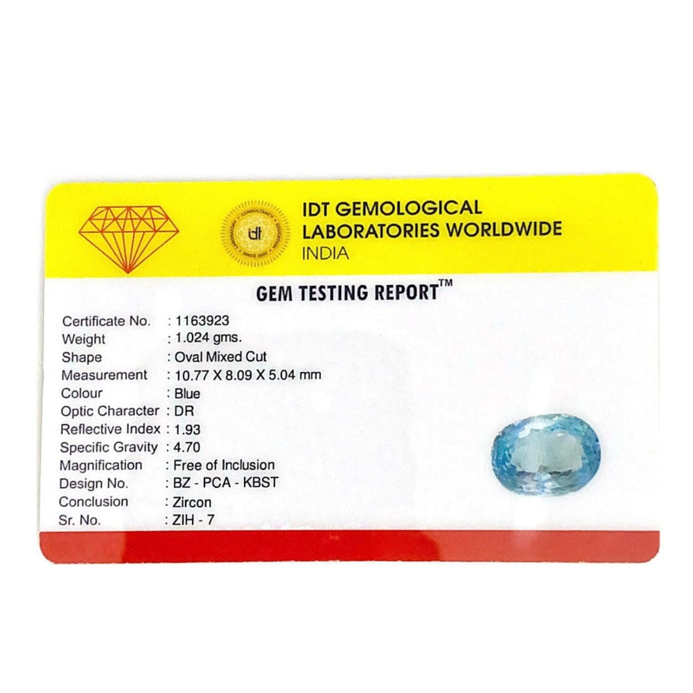 Blue Zircon - 5.12 Carat - Pramogh