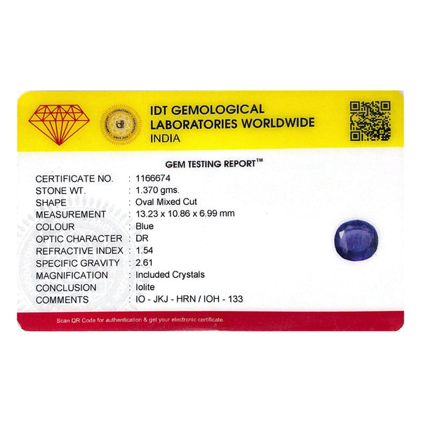 Iolite (Neeli) - 6.85 Carat - Pramogh