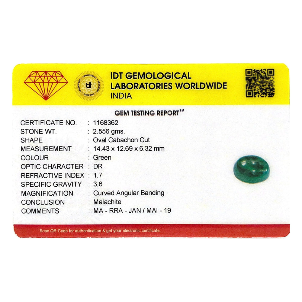 Malachite(Kidney Stone) - 12.78 Carat - Pramogh