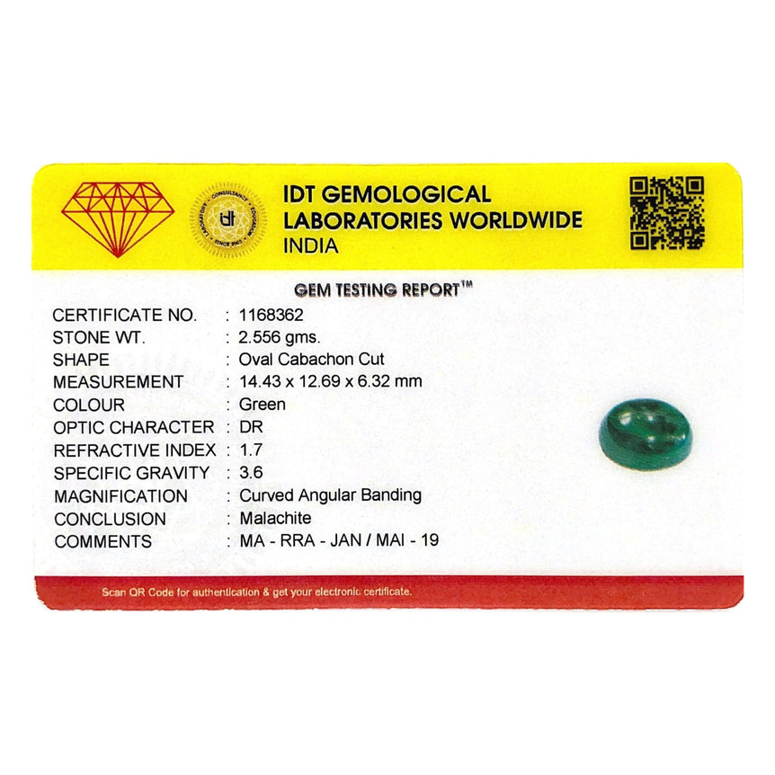 Malachite(Kidney Stone) - 12.78 Carat - Pramogh