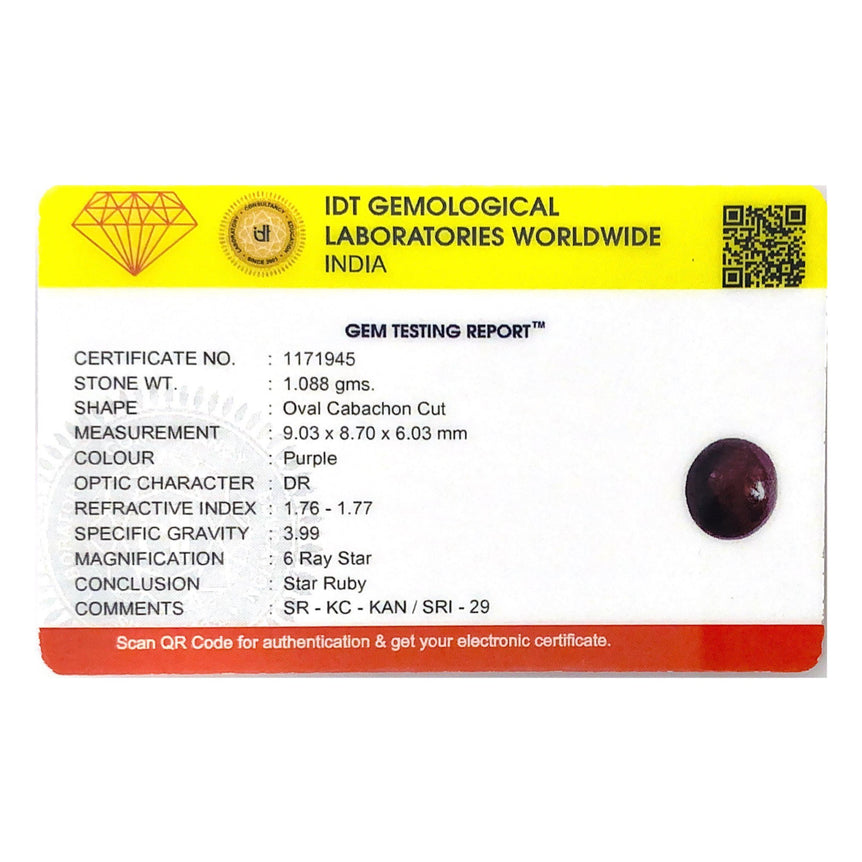 Star Ruby - 5.44 Carat - Pramogh