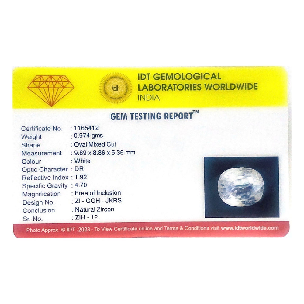 Natural White Zircon - 4.87 Carat - Pramogh