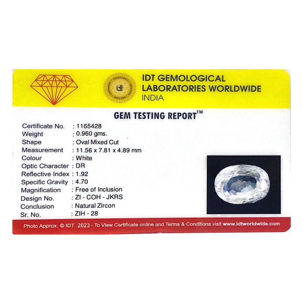 Natural White Zircon - 4.75 Carat - Pramogh