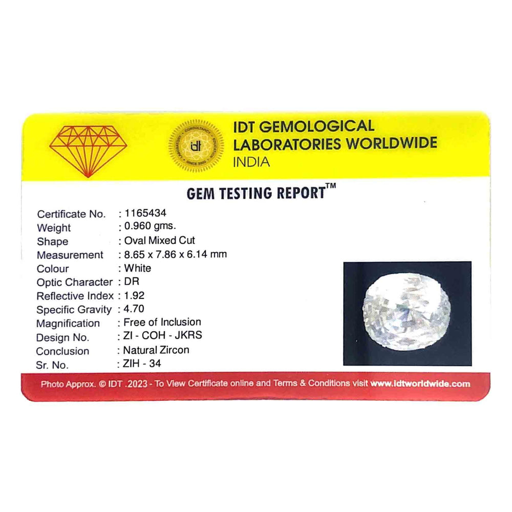 Natural White Zircon - 4.75 Carat - Pramogh