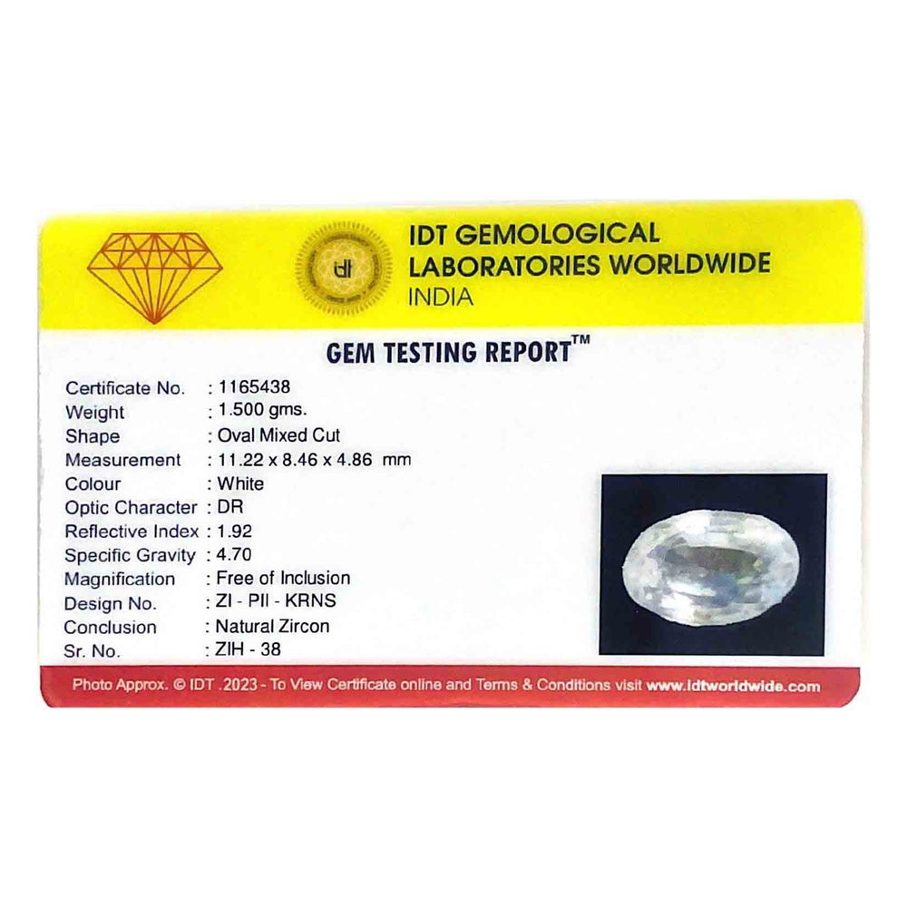 Natural White Zircon - 7.5 Carat - Pramogh