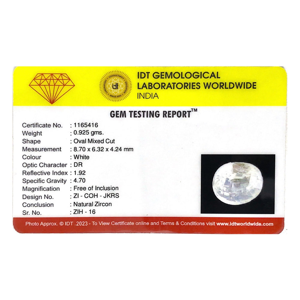 Natural White Zircon - 4.63 Carat - Pramogh