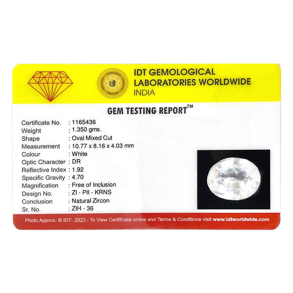 Natural White Zircon - 6.75 Carat - Pramogh